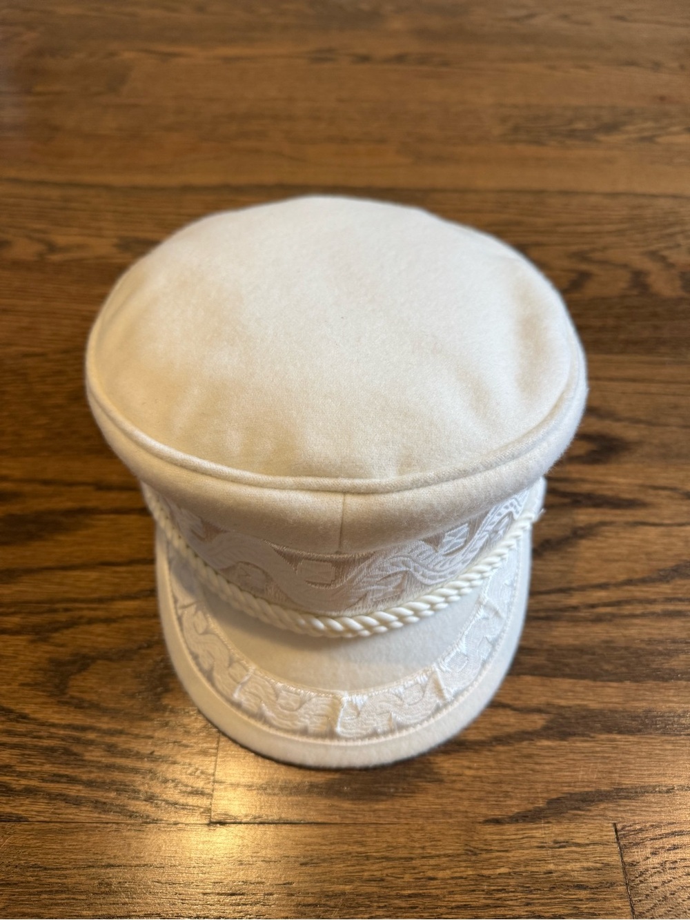 Lack Of Color Cream Embroidered Rope Cap